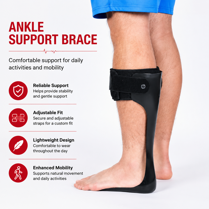 Premium AFO Drop Foot Brace Orthosis Lightweight Ankle Support Stabilizer Foot Drop Walking Assistance Comfort Fit Men Women Multiple Sizes