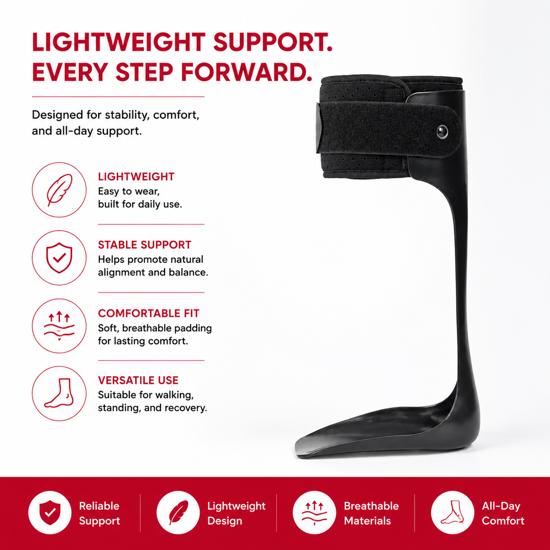 Premium AFO Drop Foot Brace Orthosis Lightweight Ankle Support Stabilizer Foot Drop Walking Assistance Comfort Fit Men Women Multiple Sizes