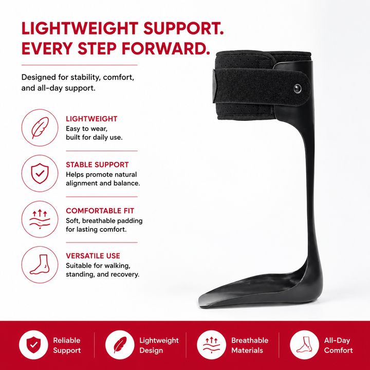 Premium AFO Drop Foot Brace Orthosis Lightweight Ankle Support Stabilizer Foot Drop Walking Assistance Comfort Fit Men Women Multiple Sizes