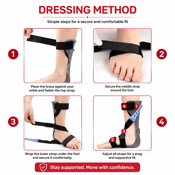 Premium AFO Drop Foot Brace Orthosis Lightweight Ankle Support Stabilizer Foot Drop Walking Assistance Comfort Fit Men Women Multiple Sizes