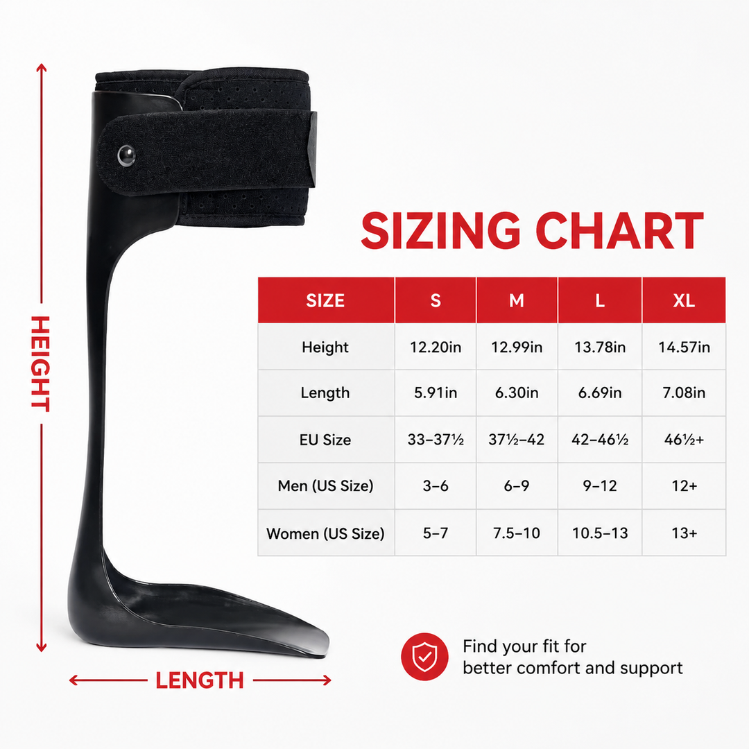 Premium AFO Drop Foot Brace Orthosis Lightweight Ankle Support Stabilizer Foot Drop Walking Assistance Comfort Fit Men Women Multiple Sizes