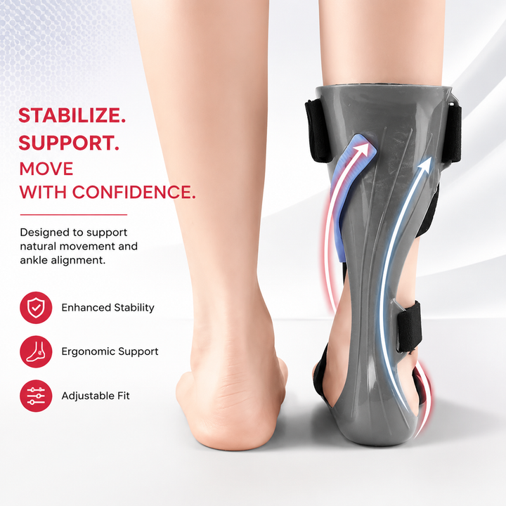 Premium AFO Drop Foot Brace Orthosis Lightweight Ankle Support Stabilizer Foot Drop Walking Assistance Comfort Fit Men Women Multiple Sizes