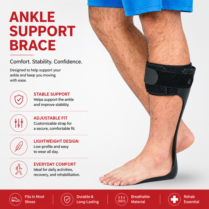 Premium AFO Drop Foot Brace Orthosis Lightweight Ankle Support Stabilizer Foot Positioning Walking Assistance Foot Drop Support Brace Men Women Multiple Sizes