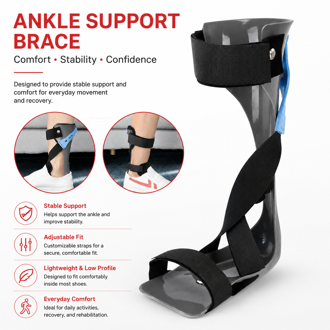 Premium AFO Drop Foot Brace Orthosis Lightweight Ankle Support Stabilizer Foot Positioning Walking Assistance Foot Drop Support Brace Men Women Multiple Sizes