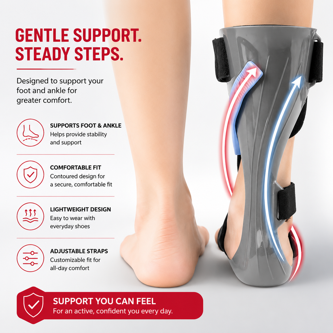 Premium AFO Drop Foot Brace Orthosis Lightweight Ankle Support Stabilizer Foot Positioning Walking Assistance Foot Drop Support Brace Men Women Multiple Sizes