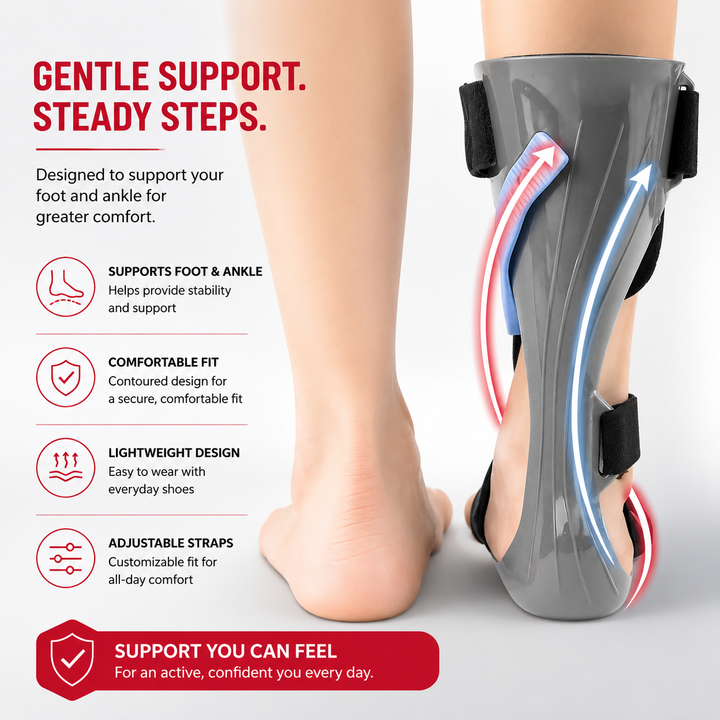Premium AFO Drop Foot Brace Orthosis Lightweight Ankle Support Stabilizer Foot Positioning Walking Assistance Foot Drop Support Brace Men Women Multiple Sizes