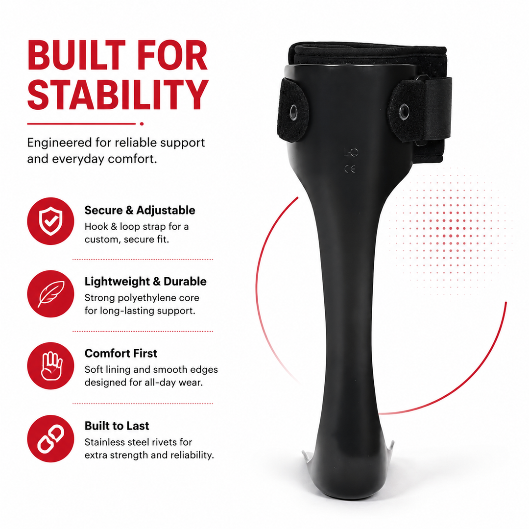 Premium AFO Drop Foot Brace Orthosis Lightweight Ankle Support Stabilizer Foot Positioning Walking Assistance Foot Drop Support Brace Men Women Multiple Sizes