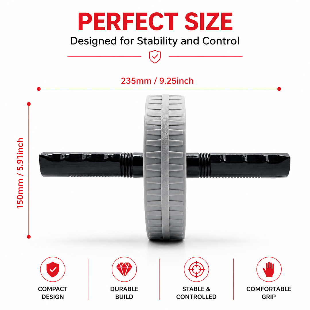 Premium Ab Wheel Abdominal Core Trainer Roller Fitness Wheel with Kneeling Pad Home Workout Abs Exercise Roller Durable PP TPR Stainless Steel