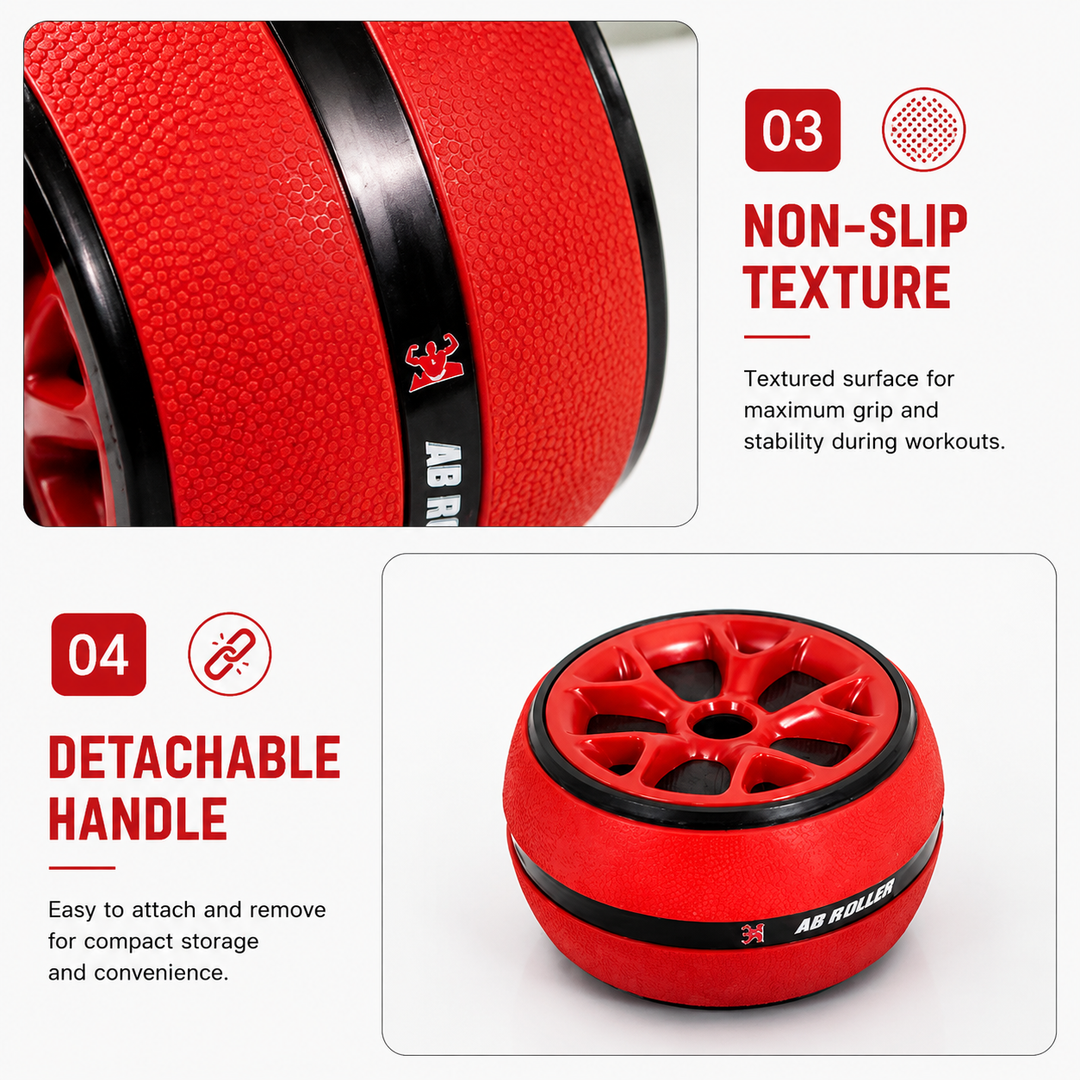Premium Ab Wheel Abdominal Core Trainer Roller Fitness Wheel with Kneeling Pad Home Workout Abs Exercise Roller Durable PP TPR Stainless Steel