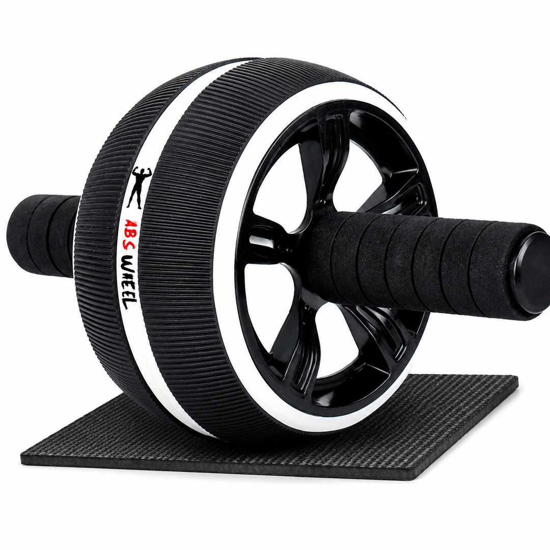 Premium Ab Wheel Abdominal Core Trainer Roller Fitness Wheel with Kneeling Pad Home Workout Abs Exercise Roller Durable PP TPR Stainless Steel