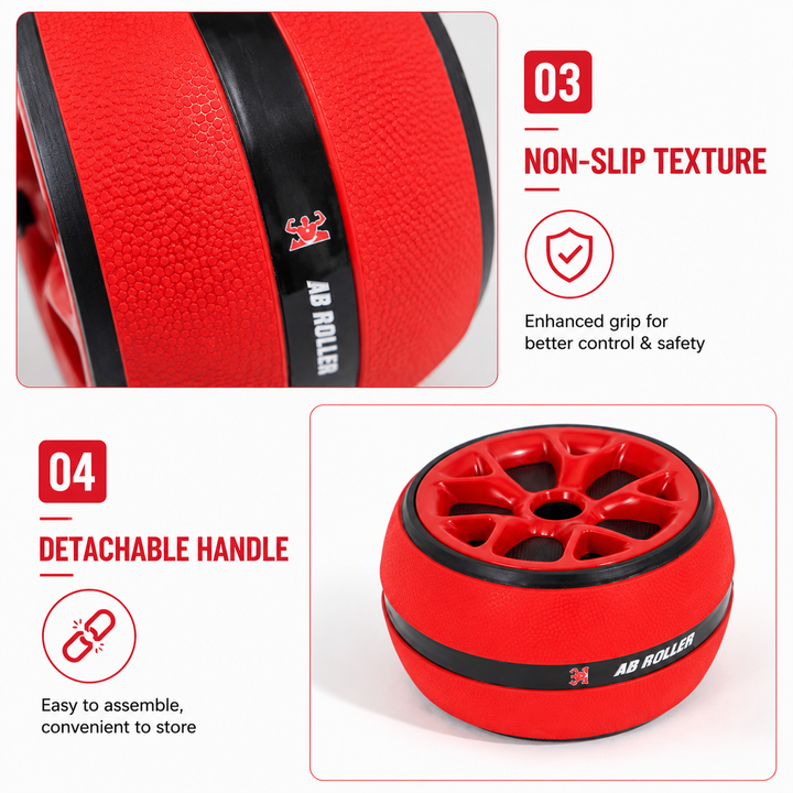 Premium Ab Wheel Roller Core Trainer Silent Abdominal Exercise Wheel Stainless Steel Core Workout Roller with Kneeling Pad Non Slip Handles Home Gym Fitness Equipment