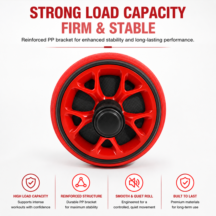 Premium Ab Wheel Roller Core Trainer Silent Abdominal Exercise Wheel Stainless Steel Core Workout Roller with Kneeling Pad Non Slip Handles Home Gym Fitness Equipment