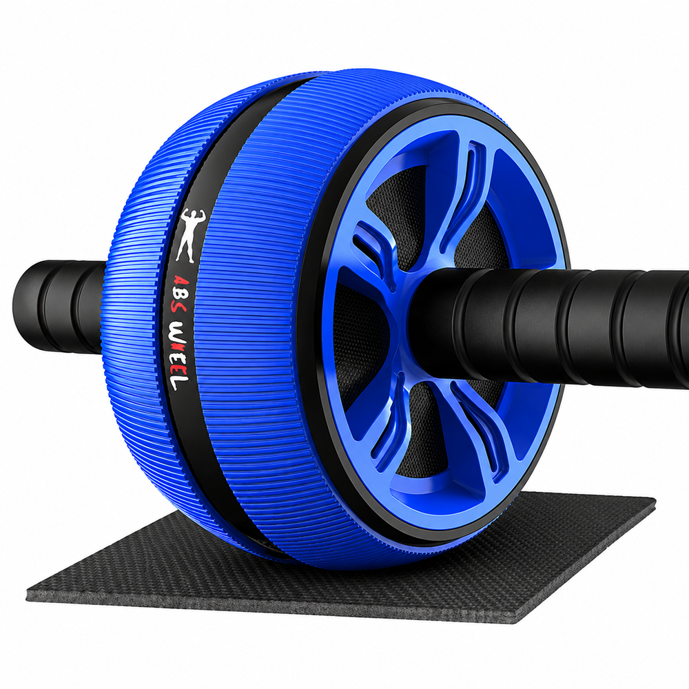 Premium Ab Wheel Roller Core Trainer Silent Abdominal Exercise Wheel Stainless Steel Core Workout Roller with Kneeling Pad Non Slip Handles Home Gym Fitness Equipment