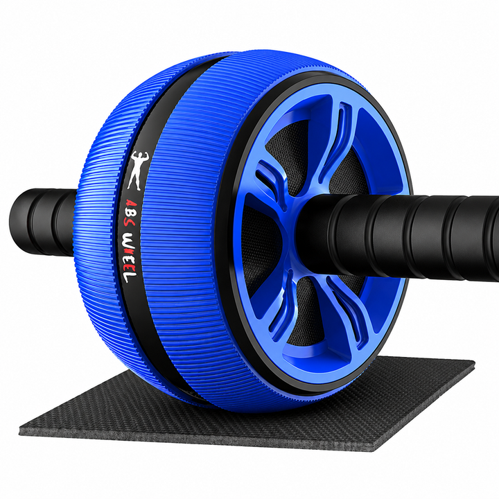 Premium Ab Wheel Roller Core Trainer Silent Abdominal Exercise Wheel Stainless Steel Core Workout Roller with Kneeling Pad Non Slip Handles Home Gym Fitness Equipment