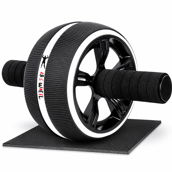 Premium Ab Wheel Roller Core Trainer Silent Abdominal Exercise Wheel Stainless Steel Core Workout Roller with Kneeling Pad Non Slip Handles Home Gym Fitness Equipment
