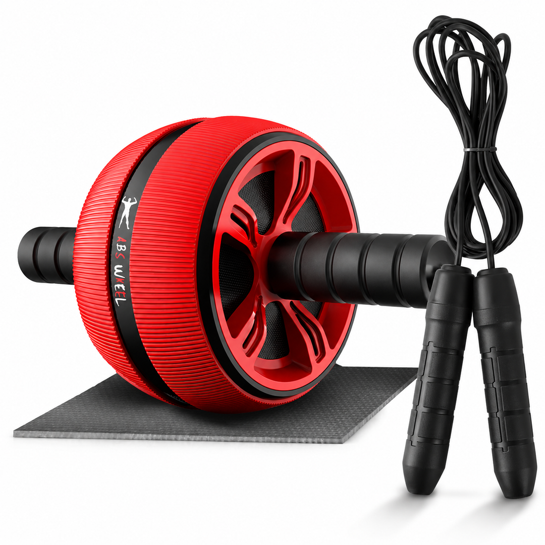 Premium Ab Wheel Roller Core Trainer Silent Abdominal Exercise Wheel Stainless Steel Core Workout Roller with Kneeling Pad Non Slip Handles Home Gym Fitness Equipment