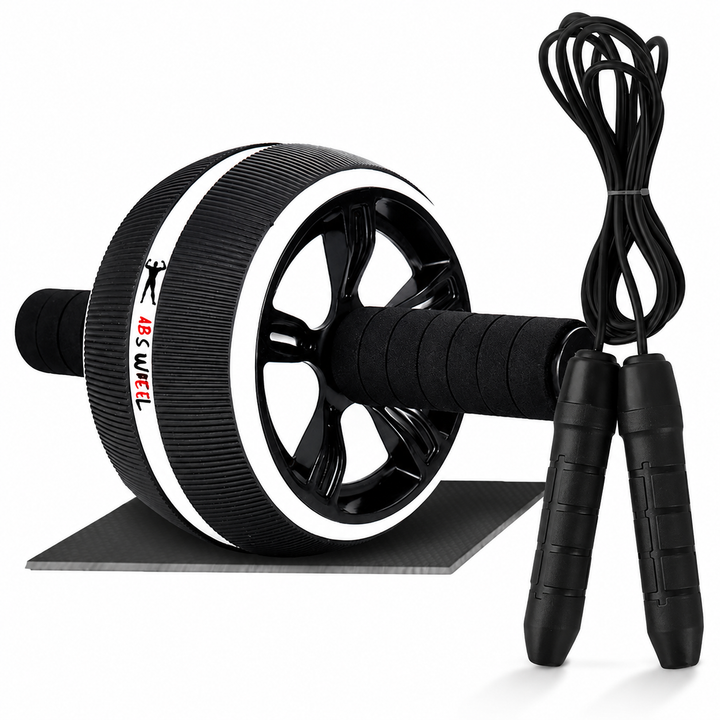 Premium Ab Wheel Roller Core Trainer Silent Abdominal Exercise Wheel Stainless Steel Core Workout Roller with Kneeling Pad Non Slip Handles Home Gym Fitness Equipment