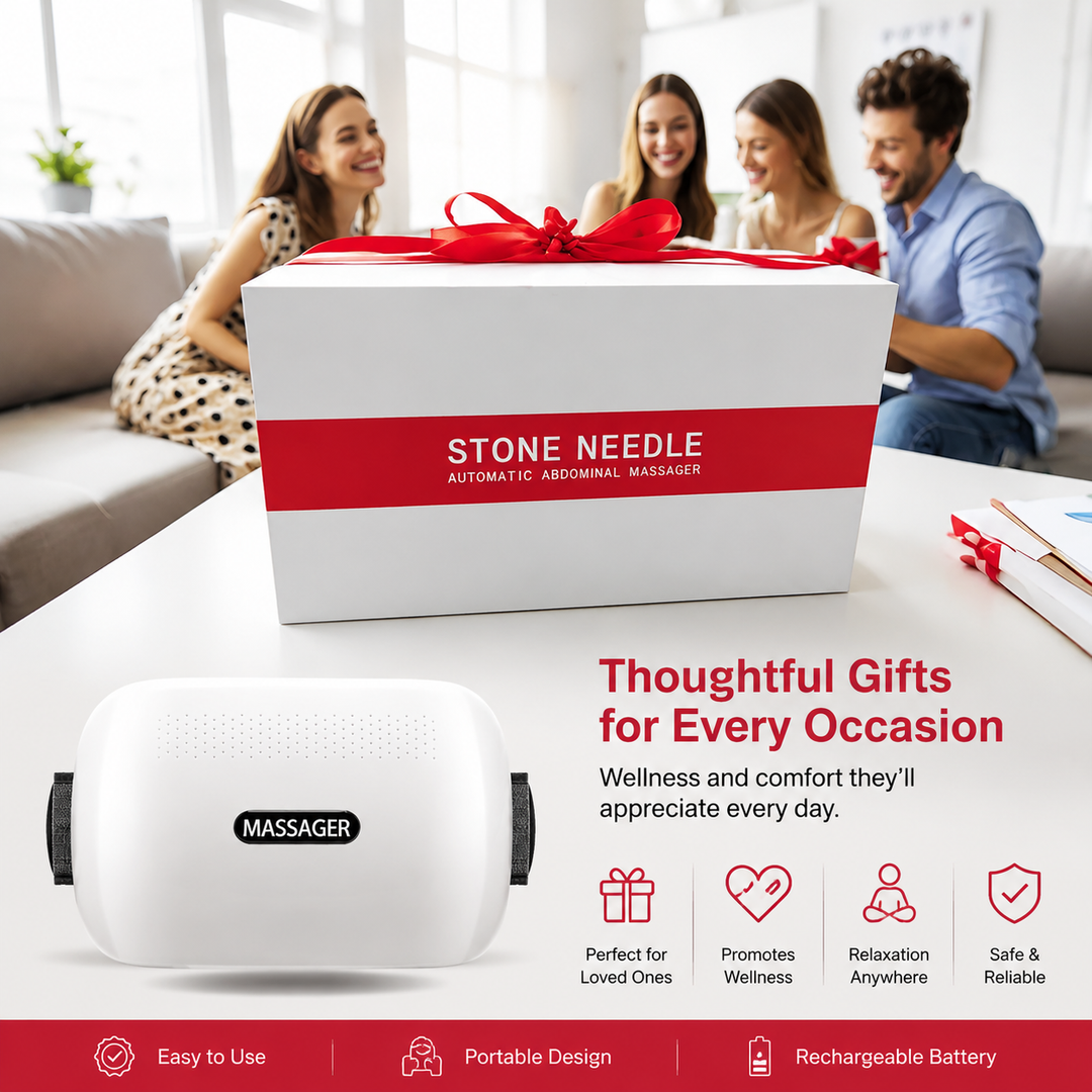 Premium Abdominal Heating Pad Massager Cordless Belly Massager for Cramps Stomach Tension Relief Heat Therapy Portable Rechargeable Wellness Device