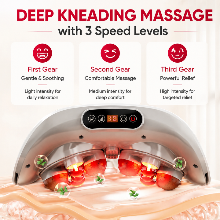 Premium Abdominal Heating Pad Massager Cordless Belly Massager for Cramps Stomach Tension Relief Heat Therapy Portable Rechargeable Wellness Device