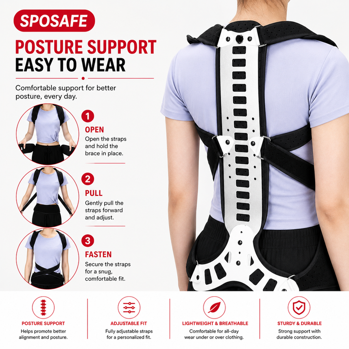 Premium Adjustable Back Posture Corrector Lightweight Breathable Posture Support Brace Unisex S-XL Back Alignment Posture Awareness Daily Wear Comfort