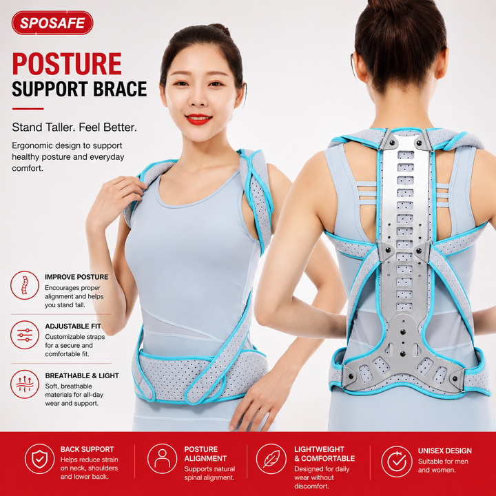 Premium Adjustable Back Posture Corrector Lightweight Breathable Posture Support Brace Unisex S-XL Back Alignment Posture Awareness Daily Wear Comfort
