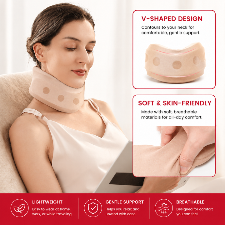 Premium Adjustable Foam Cervical Neck Brace Collar Neck Support Pain Relief Posture Support Sleeping Comfort Lightweight Breathable Neck Stabilizer S–XL
