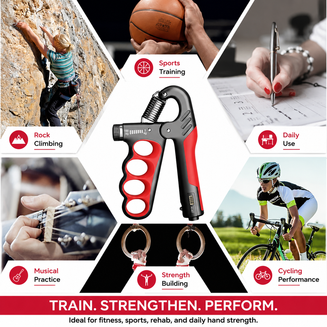 Premium Adjustable Grip Strength Trainer 5–100KG Hand Gripper with Counter Stainless Steel Forearm Wrist Exerciser Non-Slip Gym Fitness Muscle Training Tool