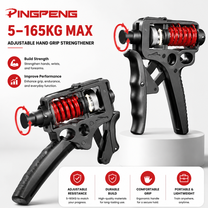 Premium Adjustable Hand Grip Strengthener 5–120kg Finger Expander Steel Spring Gripper Wrist Forearm Training Exercise Grip Fitness Tool