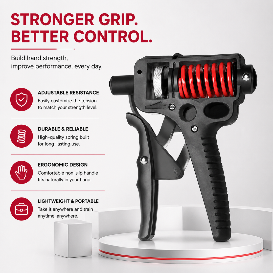 Premium Adjustable Hand Grip Strengthener 5–120kg Finger Expander Steel Spring Gripper Wrist Forearm Training Exercise Grip Fitness Tool