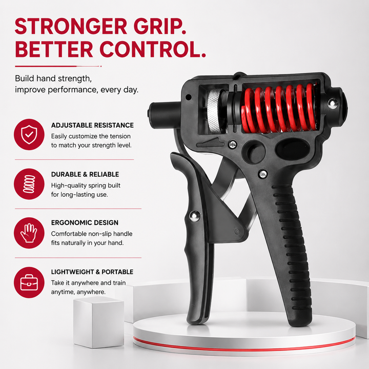 Premium Adjustable Hand Grip Strengthener 5–120kg Finger Expander Steel Spring Gripper Wrist Forearm Training Exercise Grip Fitness Tool