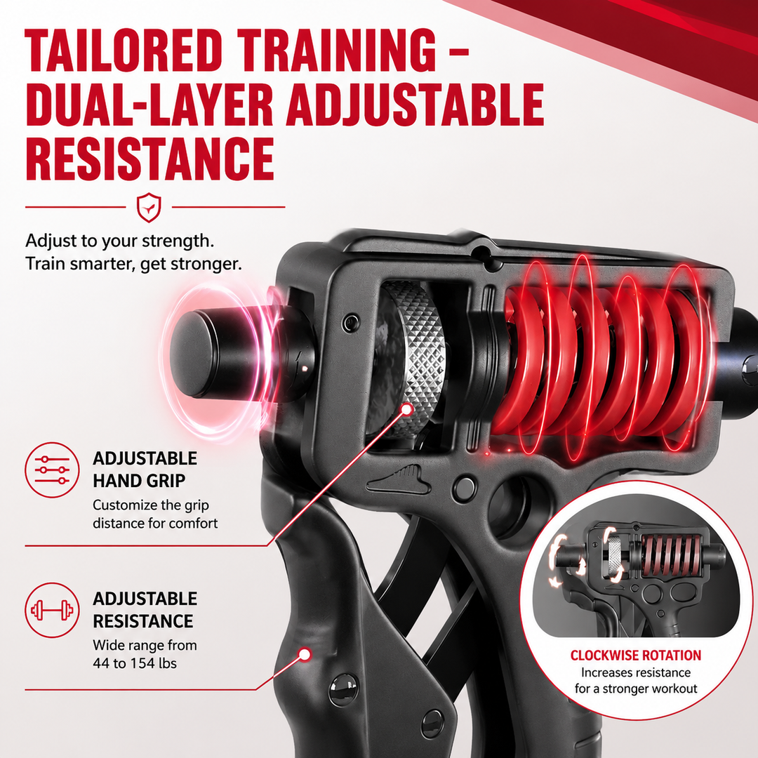 Premium Adjustable Hand Grip Strengthener 5–120kg Finger Expander Steel Spring Gripper Wrist Forearm Training Exercise Grip Fitness Tool