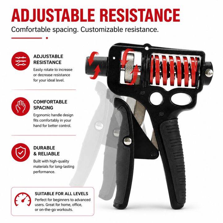 Premium Adjustable Hand Grip Strengthener 5–120kg Finger Wrist Forearm Trainer Steel Spring Gripper Hand Exerciser Fitness Training Tool Portable