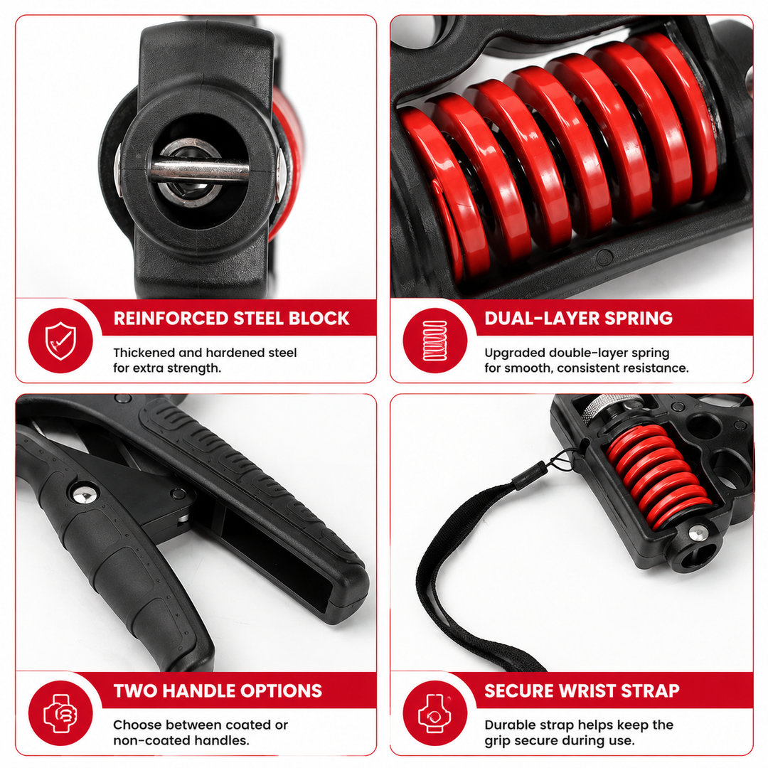 Premium Adjustable Hand Grip Strengthener 5–120kg Finger Wrist Forearm Trainer Steel Spring Gripper Hand Exerciser Fitness Training Tool Portable
