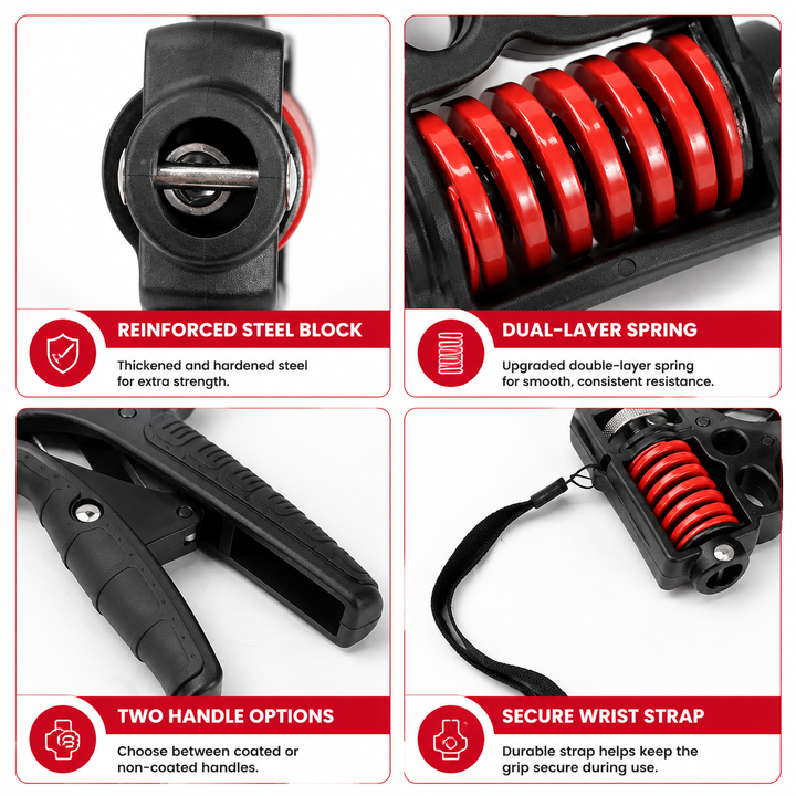 Premium Adjustable Hand Grip Strengthener 5–120kg Finger Wrist Forearm Trainer Steel Spring Gripper Hand Exerciser Fitness Training Tool Portable
