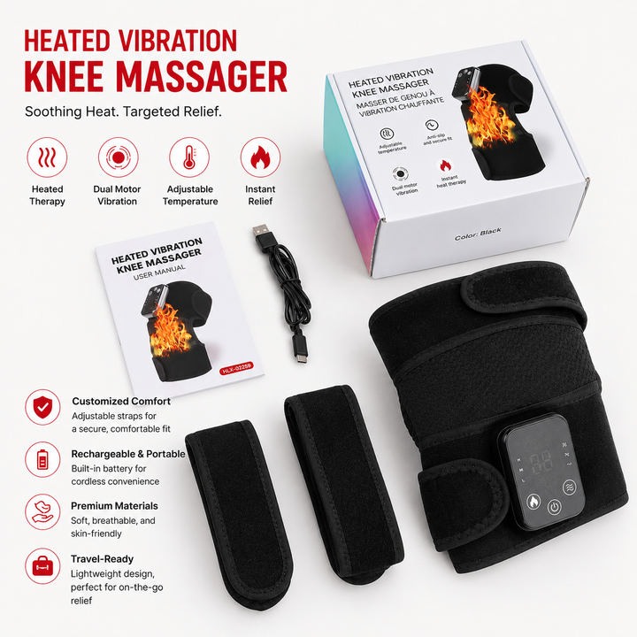 Premium Adjustable Heated Shoulder Brace Electric Vibration Compression Wrap Shoulder Support Heat Therapy Pain Relief Left Right Adjustable