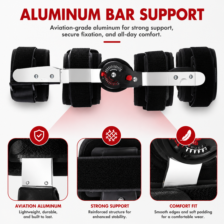 Premium Adjustable Hinged Knee Brace Button Lock 0-120° Range of Motion Knee Support Stabilizer Aluminum Alloy Sports Recovery Compression Brace