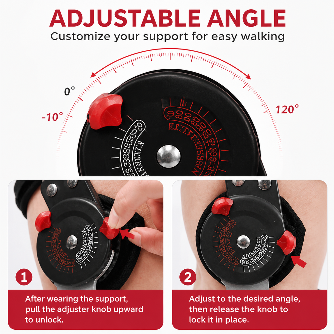 Premium Adjustable Hinged Knee Brace Orthopedic Knee Support Stabilizer Range of Motion Control Joint Stabilization Compression Support Brace