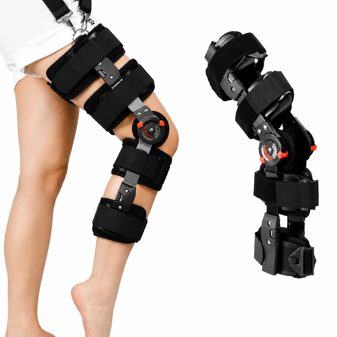 Premium Adjustable Hinged Knee Brace Orthopedic Knee Support Stabilizer Range of Motion Control Joint Stabilization Compression Support Brace