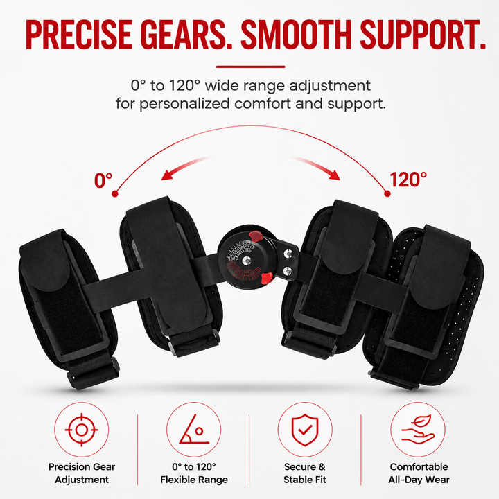 Premium Adjustable Hinged Knee Brace ROM Immobilizer Postoperative Recovery Support ACL MCL Meniscus Ligament Injury Left Right Leg Stabilizer