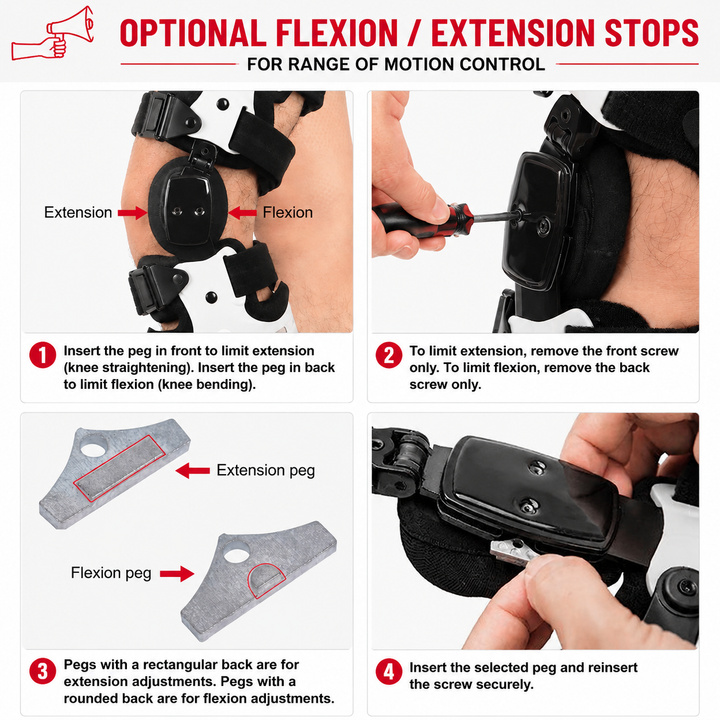Premium Adjustable Hinged Knee Brace ROM Immobilizer Postoperative Recovery Support ACL MCL Meniscus Ligament Injury Left Right Leg Stabilizer