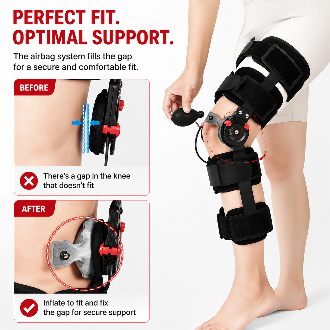 Premium Adjustable Hinged Knee Brace ROM Immobilizer Postoperative Recovery Support ACL MCL Meniscus Ligament Injury Left Right Leg Stabilizer