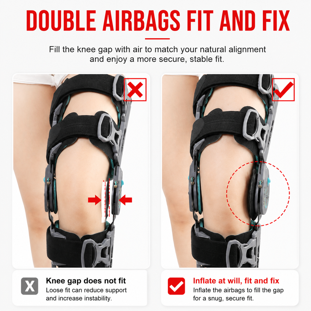 Premium Adjustable Hinged Knee Brace ROM Immobilizer Postoperative Recovery Support ACL MCL Meniscus Ligament Injury Left Right Leg Stabilizer
