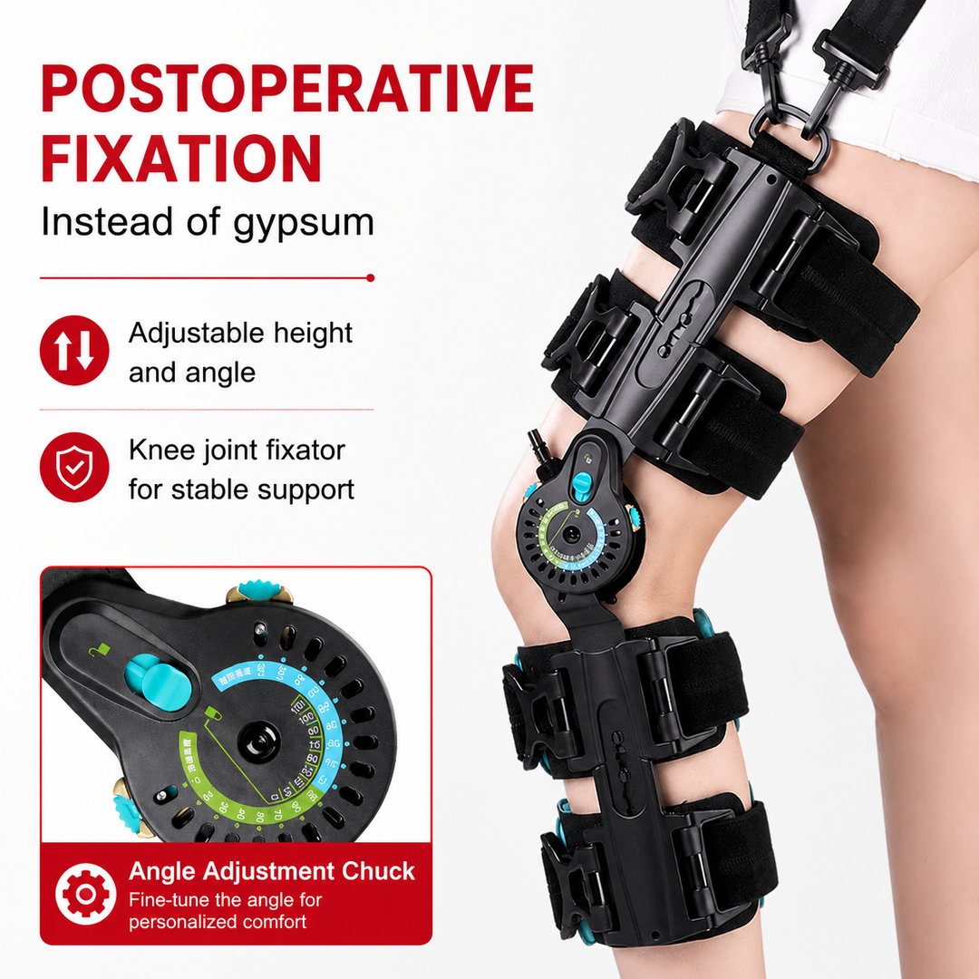 Premium Adjustable Hinged Knee Brace ROM Immobilizer Postoperative Recovery Support ACL MCL Meniscus Ligament Injury Left Right Leg Stabilizer