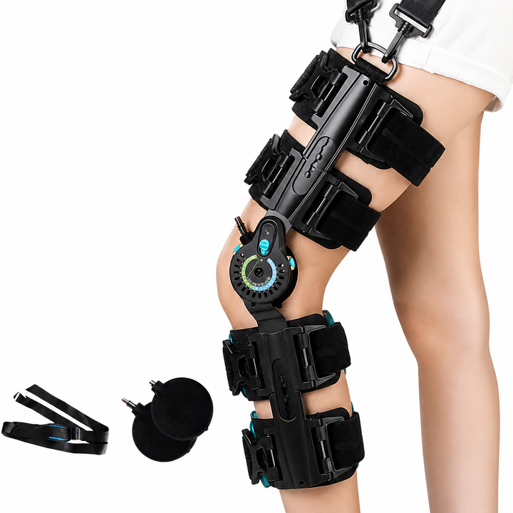 Premium Adjustable Hinged Knee Brace ROM Immobilizer Postoperative Recovery Support ACL MCL Meniscus Ligament Injury Left Right Leg Stabilizer