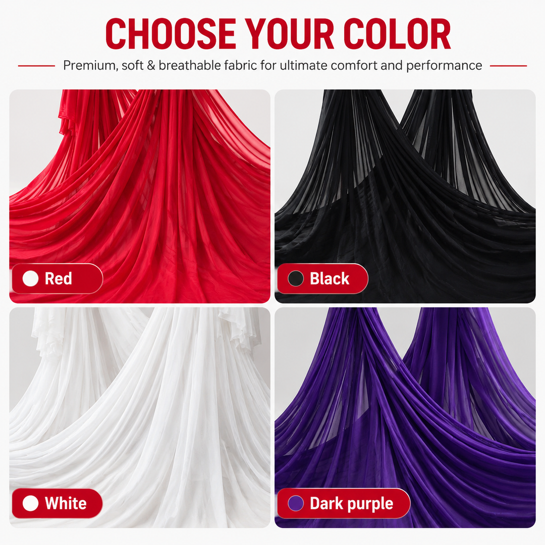 Premium Aerial Silks Yoga Hammock 12M Nylon Anti Gravity Swing 1000KG Load Pilates Fitness Body Training Suspension Yoga Swing Home Outdoor