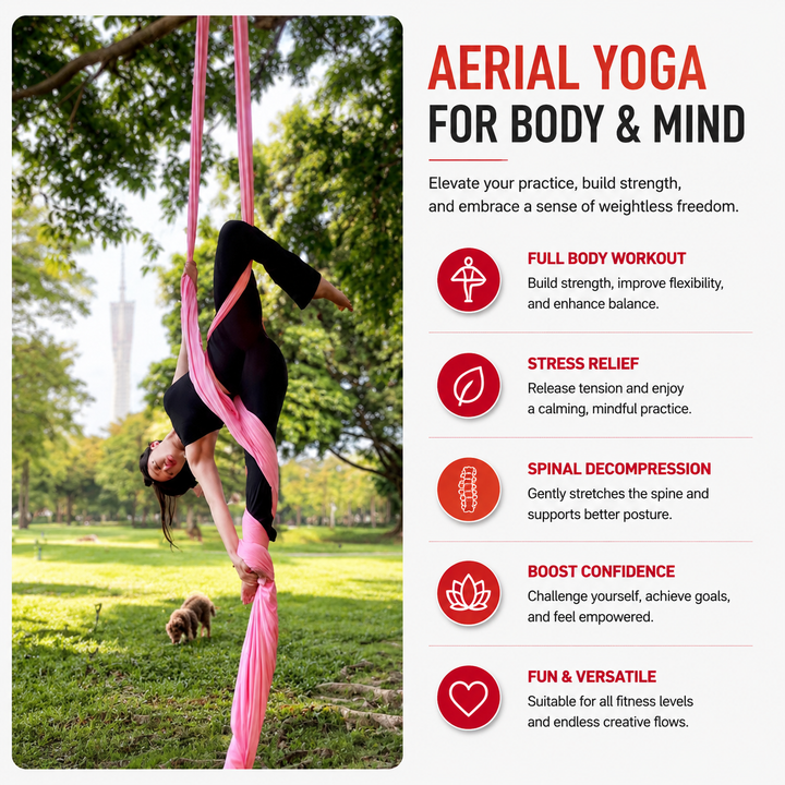 Premium Aerial Silks Yoga Hammock 12M Nylon Anti Gravity Swing 1000KG Load Pilates Fitness Body Training Suspension Yoga Swing Home Outdoor