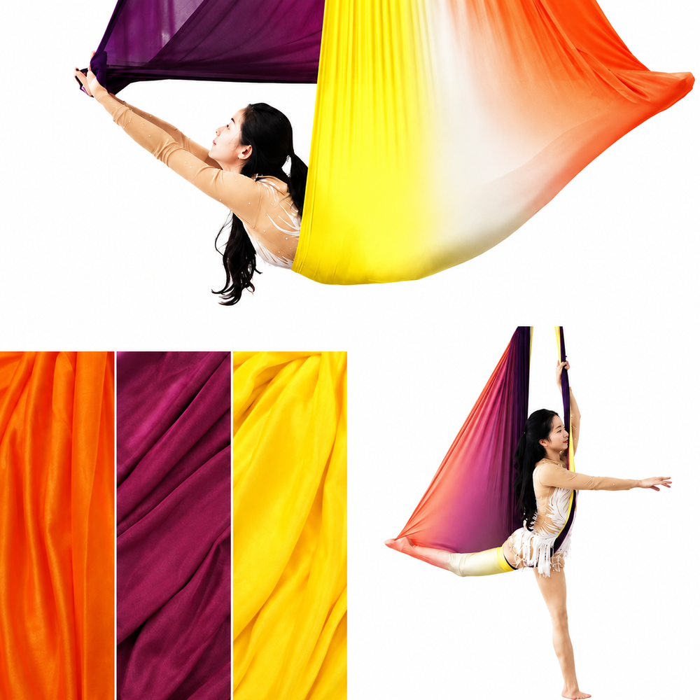 Premium Aerial Silks Yoga Hammock Anti Gravity Swing Low Stretch Fabric Flying Yoga Hammock for Stretching Fitness Pilates Home Studio Exercise