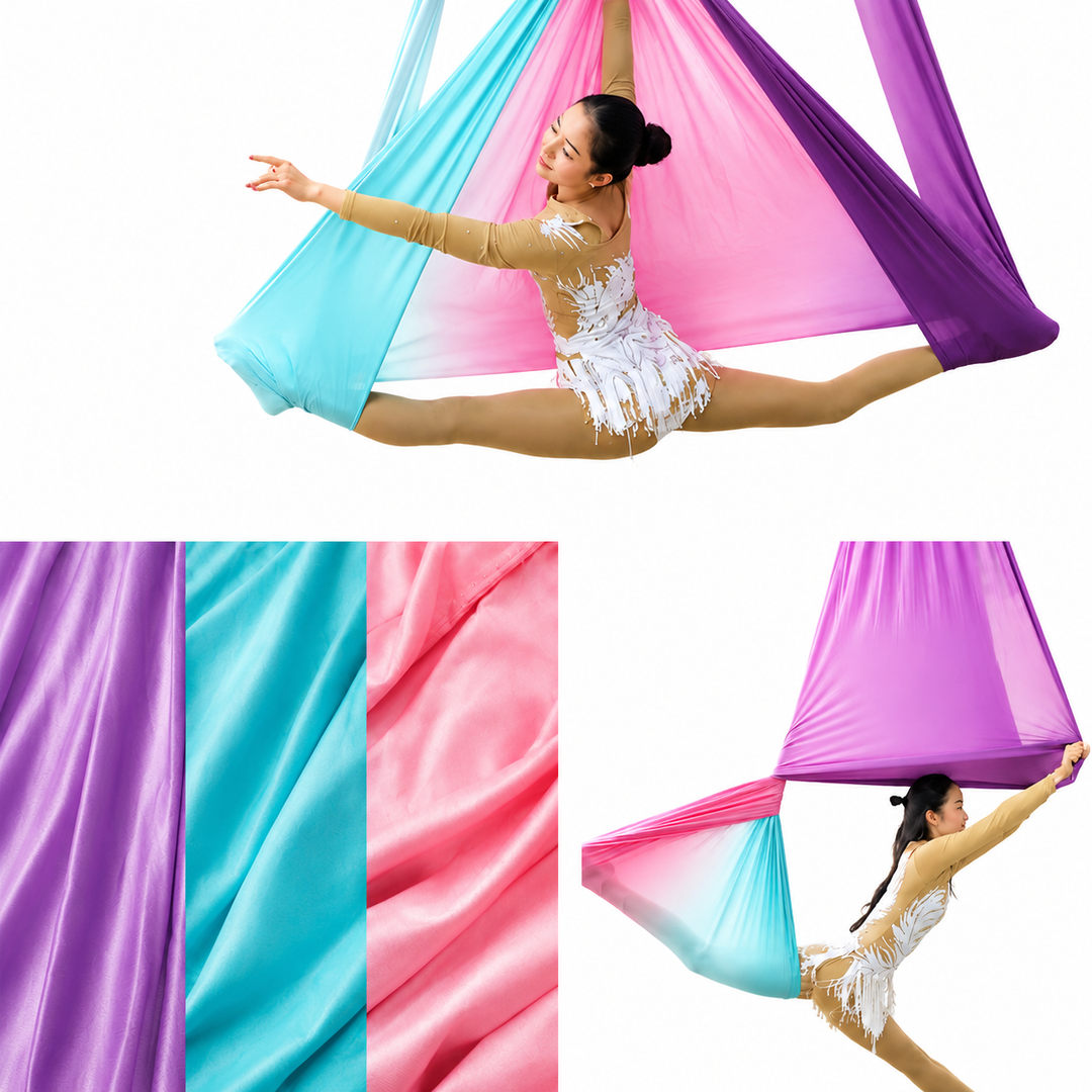 Premium Aerial Silks Yoga Hammock Anti Gravity Swing Low Stretch Fabric Flying Yoga Hammock for Stretching Fitness Pilates Home Studio Exercise