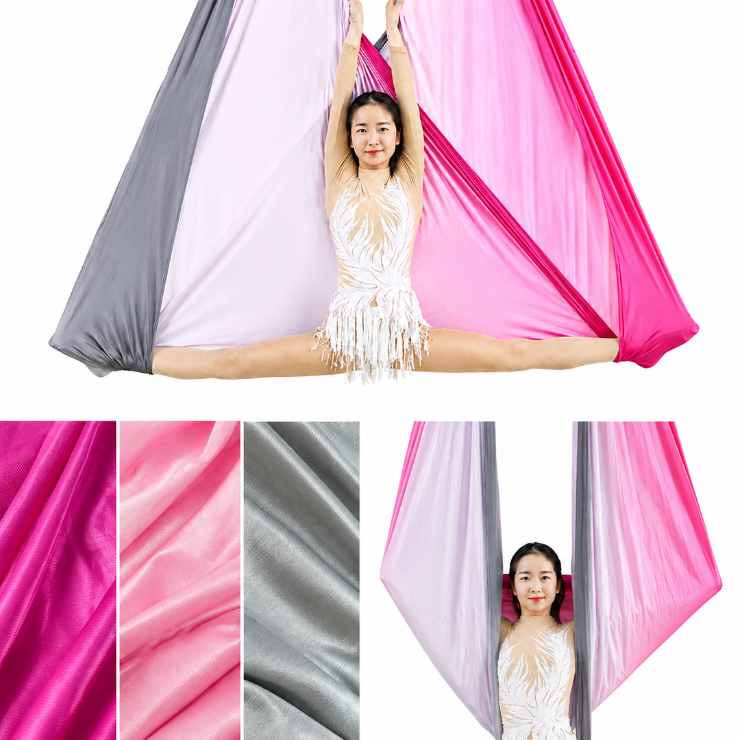 Premium Aerial Silks Yoga Hammock Anti Gravity Swing Low Stretch Fabric Flying Yoga Hammock for Stretching Fitness Pilates Home Studio Exercise