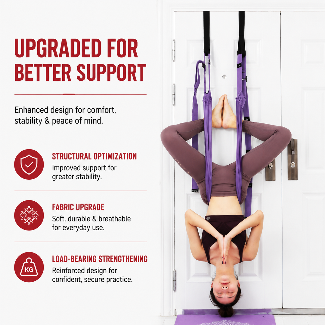 Premium Aerial Yoga Belt Adjustable Stretching Strap Elastic Support Trainer Portable Yoga Band Pilates Flexibility Fitness Home Gym Daily Use